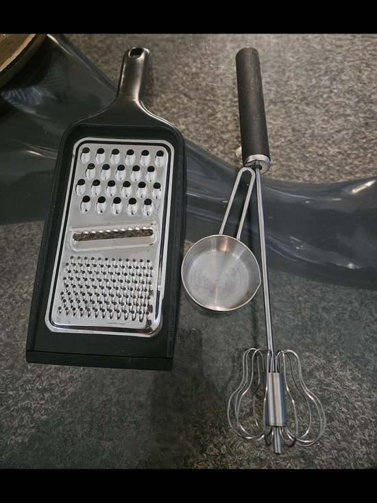 Other - Black & Stainless Steel Kitchen Tool Set - Grater, Measuring Scoop & Hand Mixer